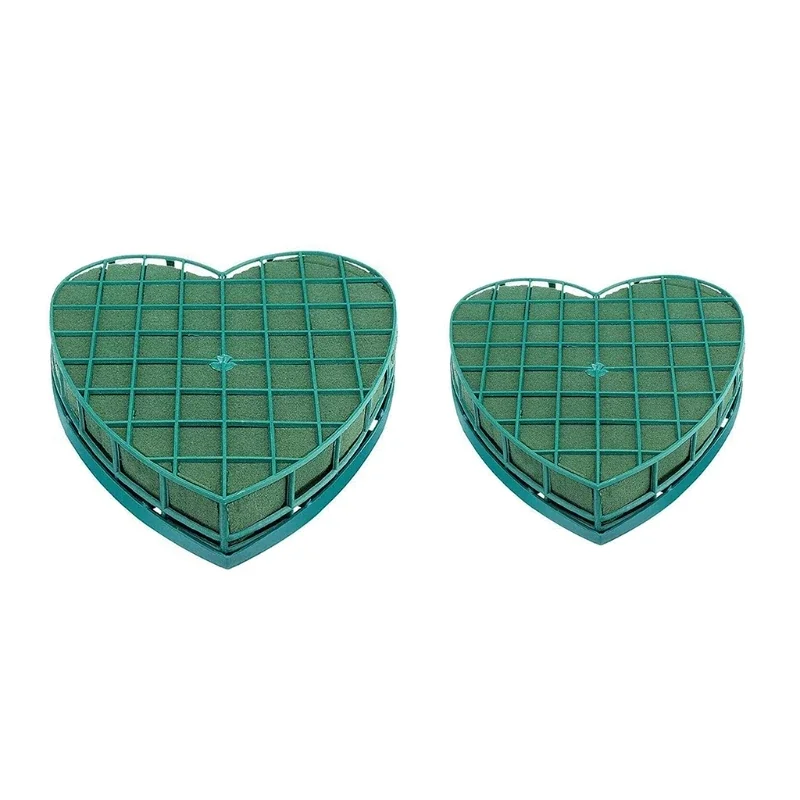 Wedding Car Heart Shape Flower Foam Cage Box with Suction Cup Green Styrofoam Wet Floral Block Artificial Mud Florist Party