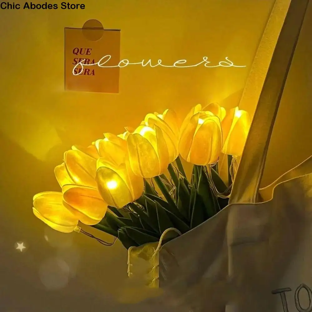 

LED LED Tulip Night Lamp Artificial Flowers Table Lamp Simulated Flower Bouquet Lamp Simulation Design Decorative