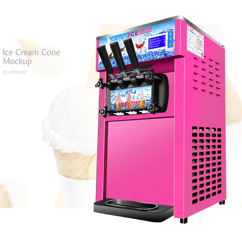 Machine à Crème Glacée 1200W, Équipement pour Bar, Magasin de Thé au Lait, Trois Saveurs