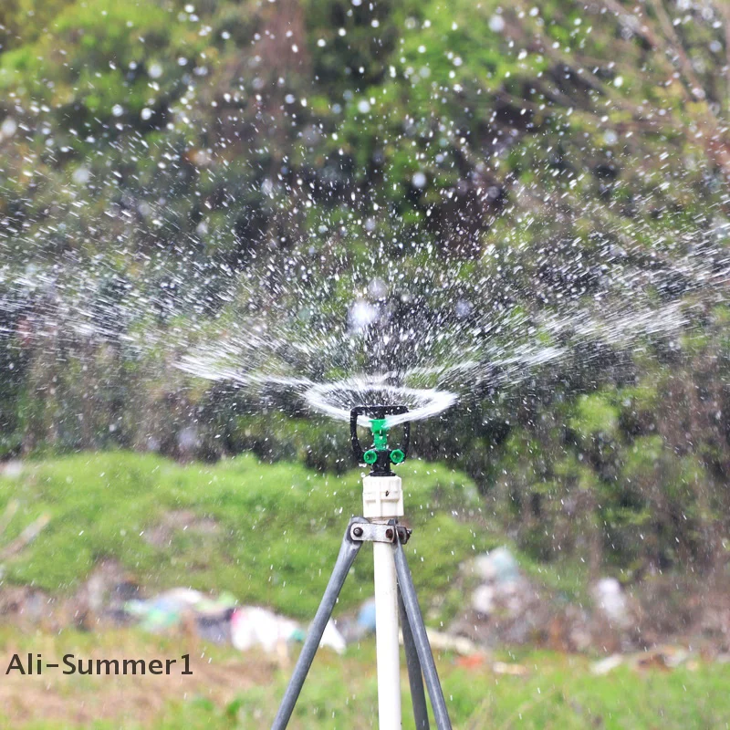 Automatischer, um 360 Grad drehbarer Sprinkler mittlerer Abstand, 1/2 Zoll bis 3/4 Zoll Außengewinde, Bauernhof, Garten, Park, Rasen, Gewächshaus, Kunststoffdüse
