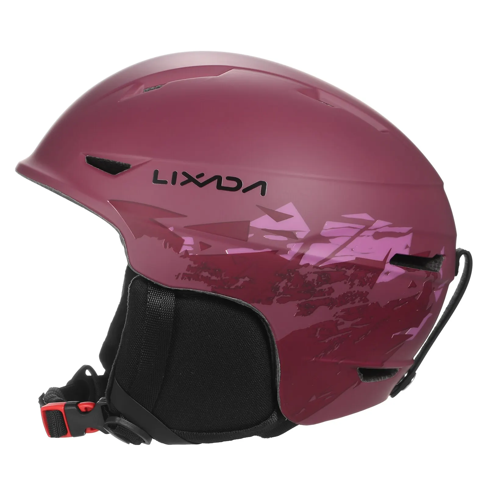 Lixada Snowboard Helmet with Detachable Earmuff Men Women Safety Skiing Helmet with Goggle Fixed Strap Professional Skiing Snow