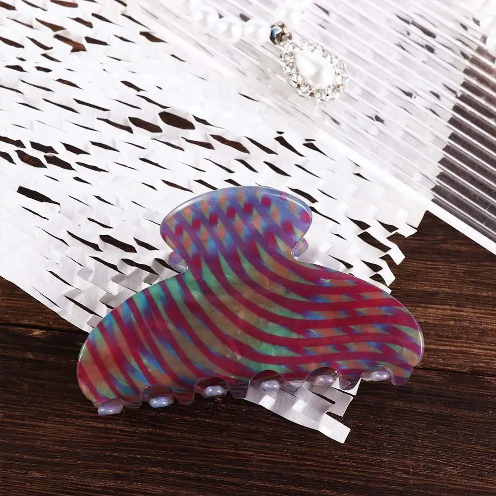 Sweet Colorful Flower Hair Claw Acrylic Headwear Hair Claw Clip Ponytail Holder Korean Style Acrylic Shark Clip Daily