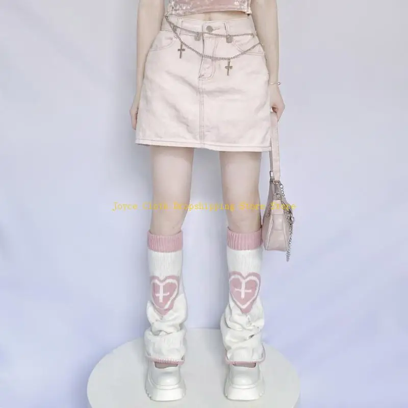 

Harajuku женские гетры в стиле Лолиты, двусторонние гетры с распятием и сердечком, шары до колена, S 10CD