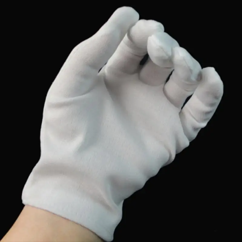 652F Verdicken Weiße Baumwolle Handschuhe Zeremonielle Formale Arbeit Uniform Zauberer Paraden Inspektion Unisex Erwachsene