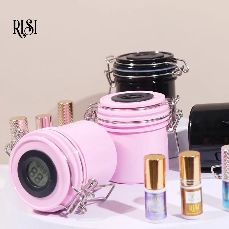 Free Color Glue Storage Container With Thermometer Eyelash Extension Storage Tank Glue Eyelashes Lash Glue Storage Eyelash Tools