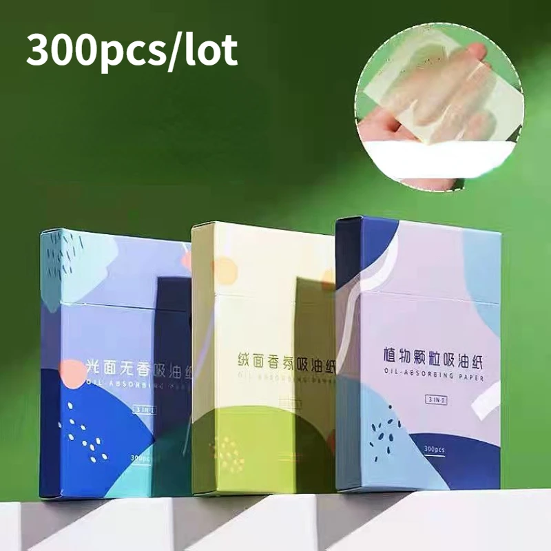 300 Sheets/lot Green Tea Facial Oil Blotting Sheets Makeup Paper Absorbent Women Face Control Paper Oil Cleansing Cosmetic Tools