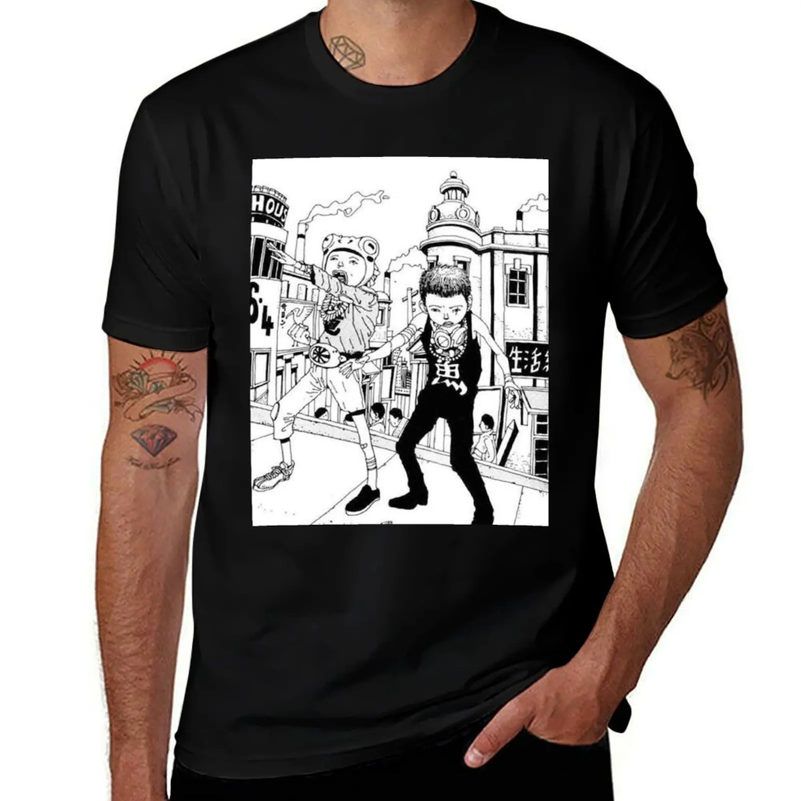 

Tekkonkinkreet - Cat and rat and dog and city T-Shirt Independence Day Short Sleeve T-Shirt