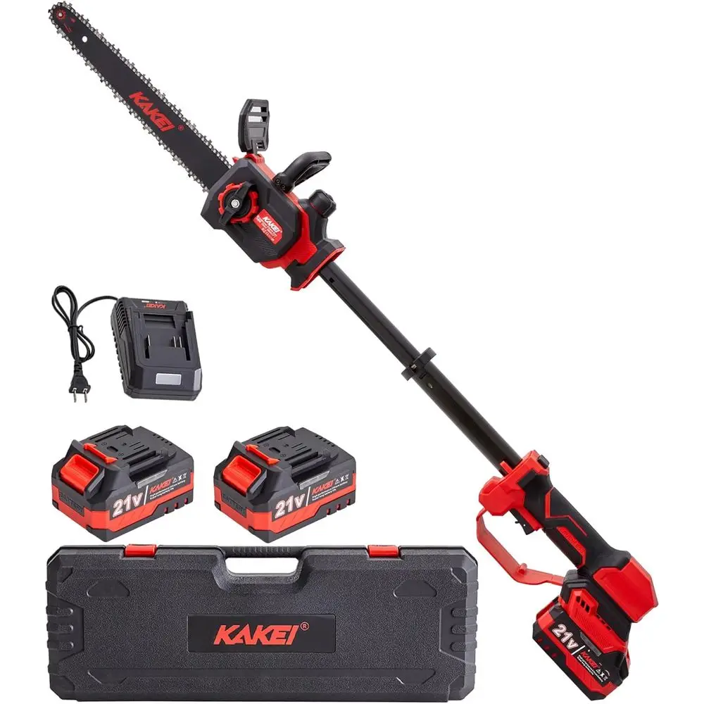 

Бесщеточная телескопическая бензопила 21 В — 12-дюймовая аккумуляторная пила для обрезки деревьев и резки ветвей — удлиняет 3 фута, с 2 батареями