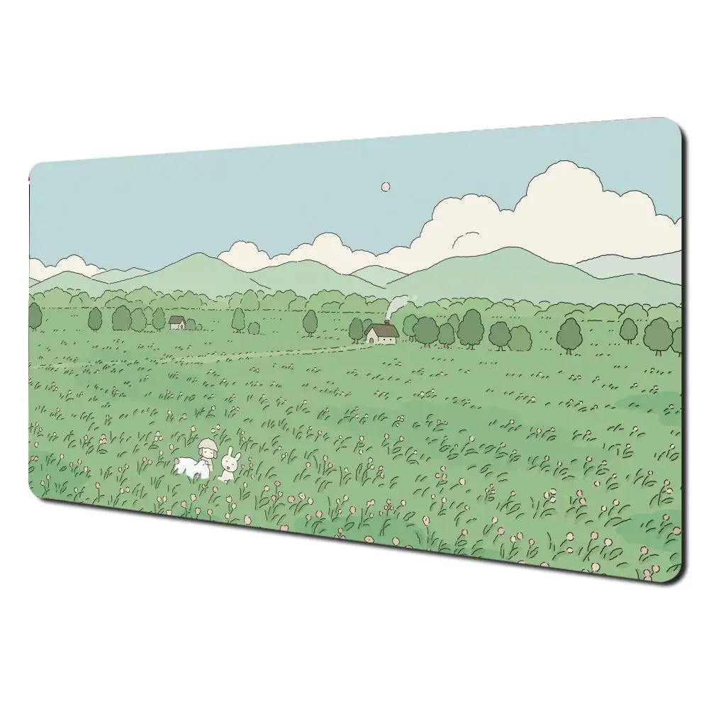 

Cute little rabbit Mouse Pad Large Gaming Non-slip Computer Desk Accessory Aesthetic Table Cushion Laptop Tablet Mat PC Playmat
