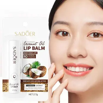남녀공용 코코넛 오일 영양 립 밤, 오래 지속되는 수분, 매직 뷰티 메이크업, 도매 C4I4, 2.7g