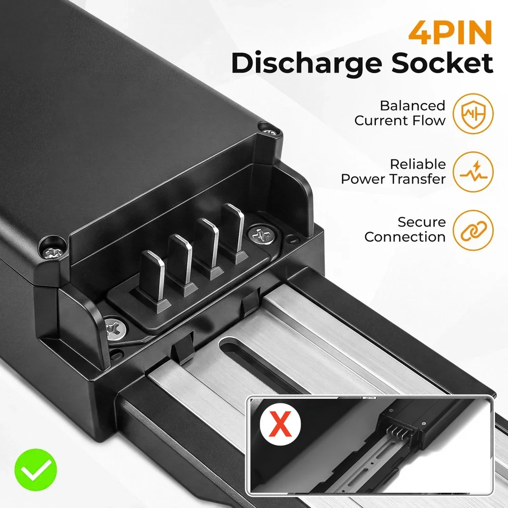 Hailong 48V Ebike Lithium Battery Pack, 10Ah/15Ah/20Ah for Duotts C29 S26, Hitway BK29 BK15, Colorway BK15 Electric Bicycle