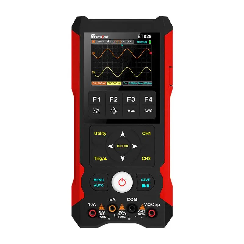 3in1 TFT Color Screen Dual Channel Oscilloscope Multimeter Singal Source 250MSa/s 80MHz Amplitude AI Preview Waveform Generator