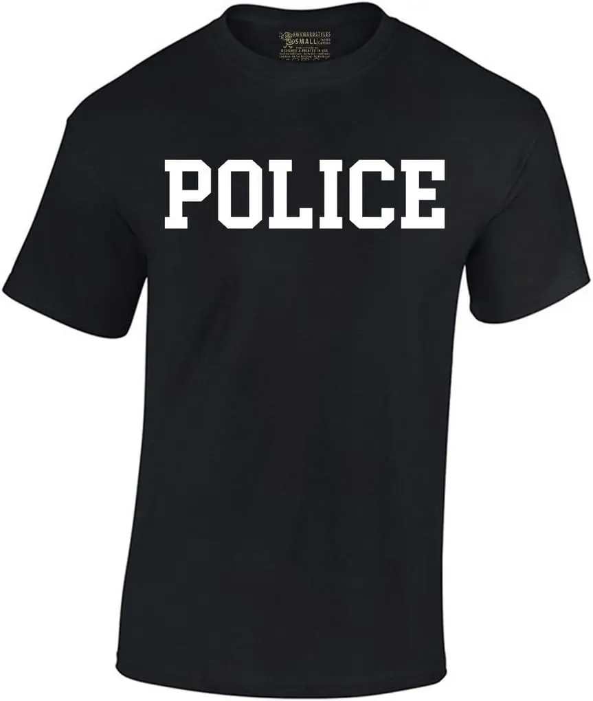 Awkwardstyles Men's Police T-shirt White Cop Duty Style Shirt