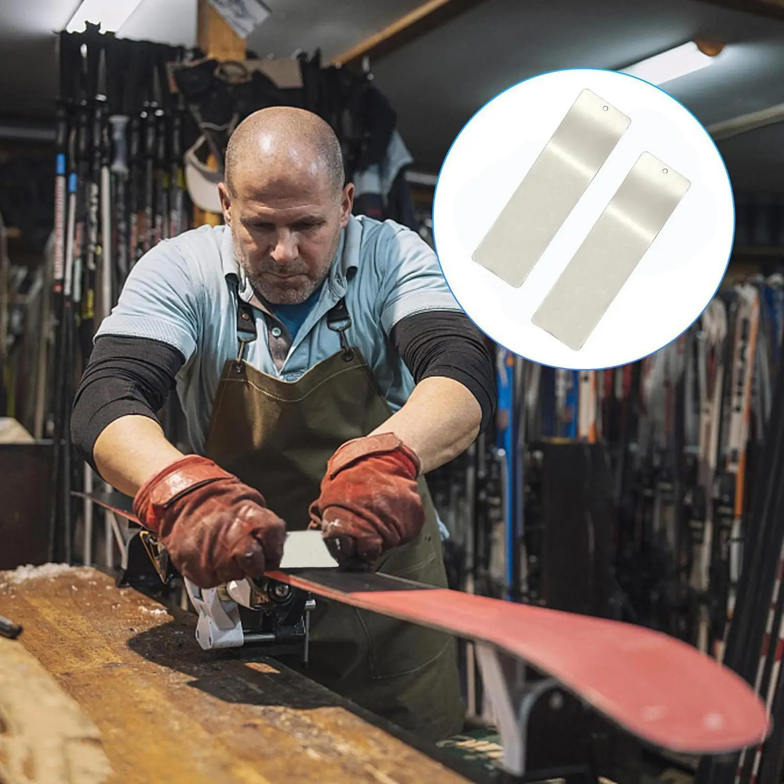 

Waxing Scraper Stainless Steel 2 Pieces Portable Skiing Supplies Snowboard Scrape Repair Tool for Sports Skiing Cycling Outdoor