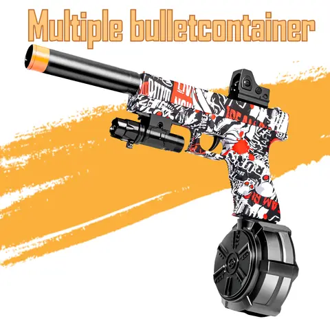 Toy gun, gel ball, built-in electric burst launcher, multiple colors available, suitable for outdoor family activities, holiday