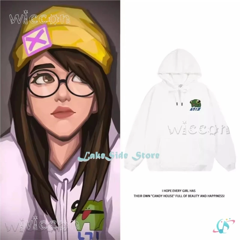 

VALORANT Killjoy Frog White Hoodie Cosplay Costume Winter Plush Unisex Anime Game Character Outfit Halloween Daily Top Hoodies