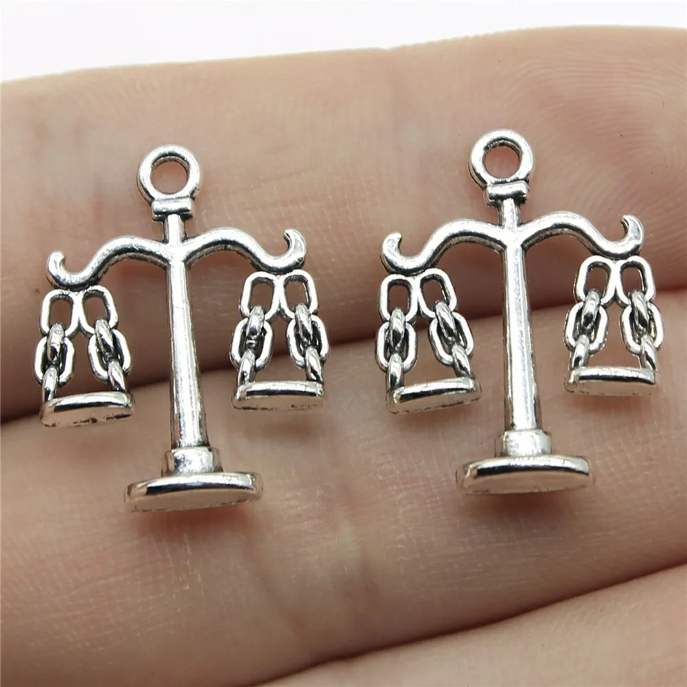 IFOCUS 10pcs/Lot Balance Law Scales Charms For DIY Jewelry Making Zinc Alloy 22x17mm/0.87x0.67inch