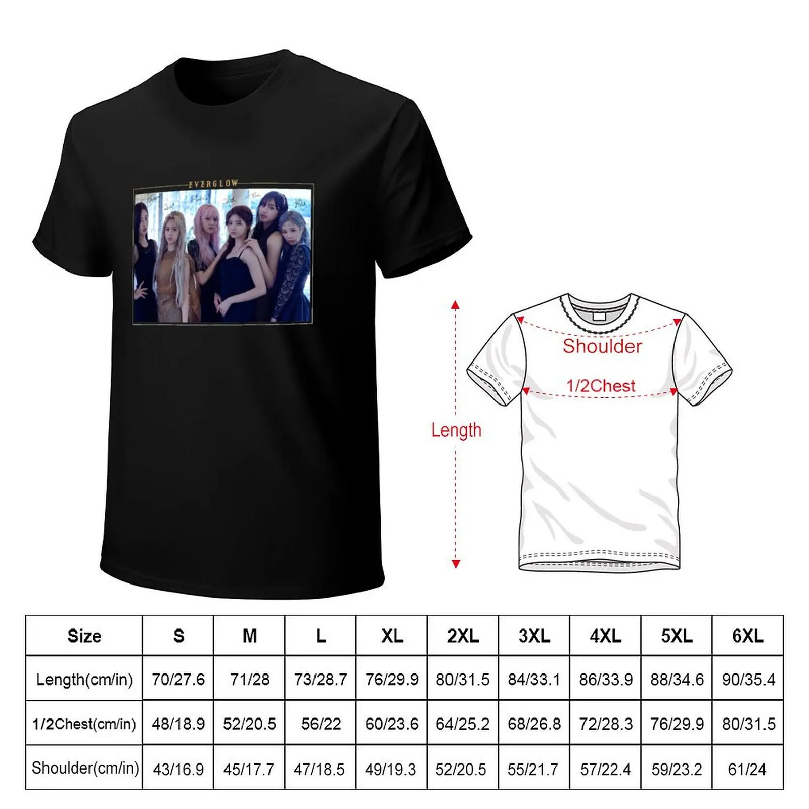 EVERGLOW ????? - Hush : Group (With PRINTED Autographs) Design #2 T-Shirt Functional Casual Short Sleeve Tee
