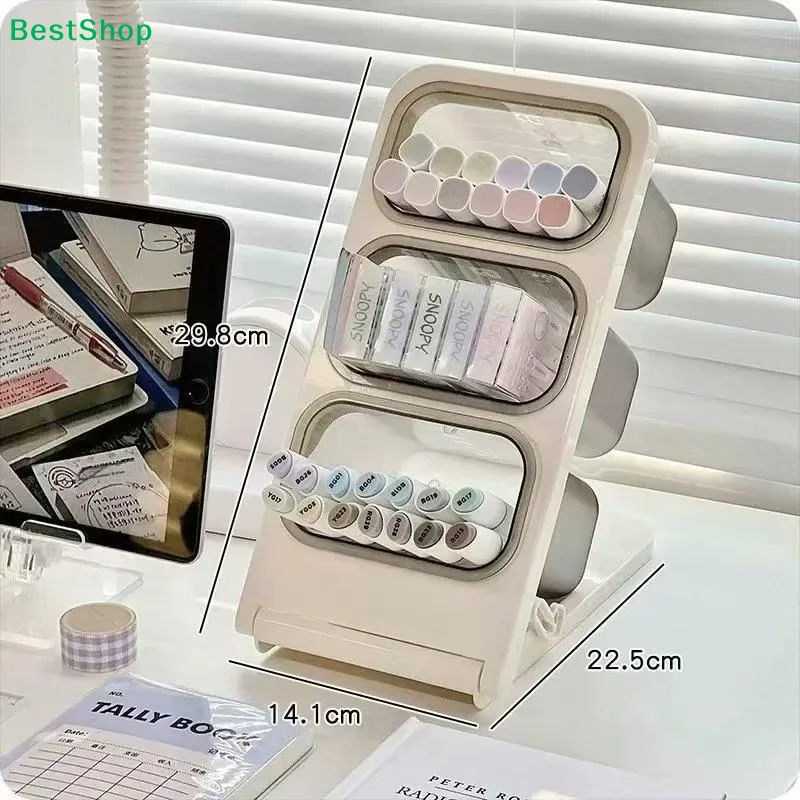 〔Q〕Detachable Slant Insert Pen Holder, Home Desk Pen Box, Office Desktop Pen Stand, Multi-layer Student Stationery Box 1/2PCS