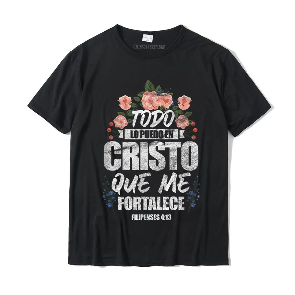 Camiseta de algodón para niño, prenda de vestir, de corte entallado, con diseño cristiano En español, Todo Lo Puedo En Cristo Que Me Fortalece, de nuevo diseño