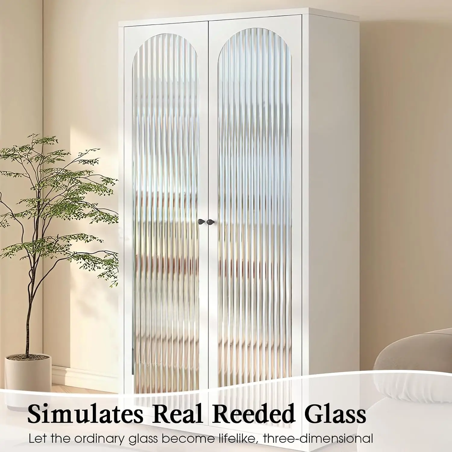 3D Fluted Privacy Window Film, Heat Control UV Blocking Function, Security Window Tint, Renter Friendly Fit for Home Bedroom