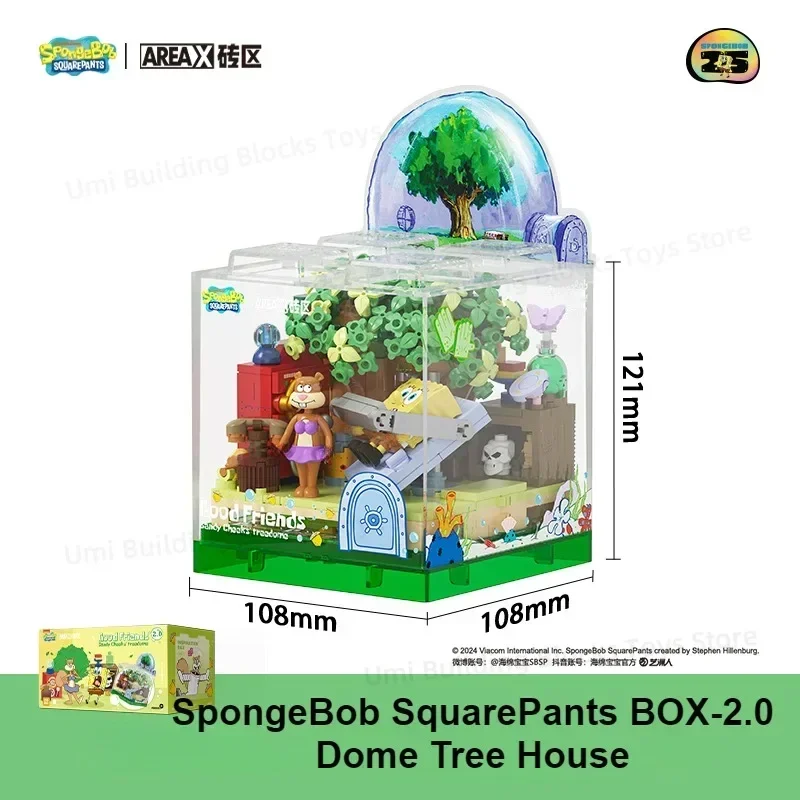 SpongeBob SquarePants Building Block Box Series 2.0 Sandy's Dome Tree House Plankton House Toy Assembly Model Ornaments Gift