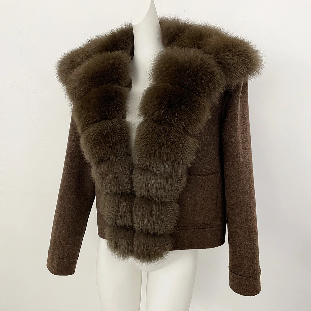 

Роскошное шерстяное пальто Reality: Элегантная женская верхняя одежда из высококачественной шерсти и смесовых тканей, коричневое пальто