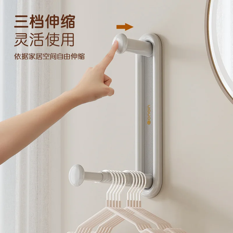 

Retractable Drying Hanger for Balcony, Hanging Wall Hook, Storage Rack, Hanging and Drying Gadget, Punch-Free, Wall Hook