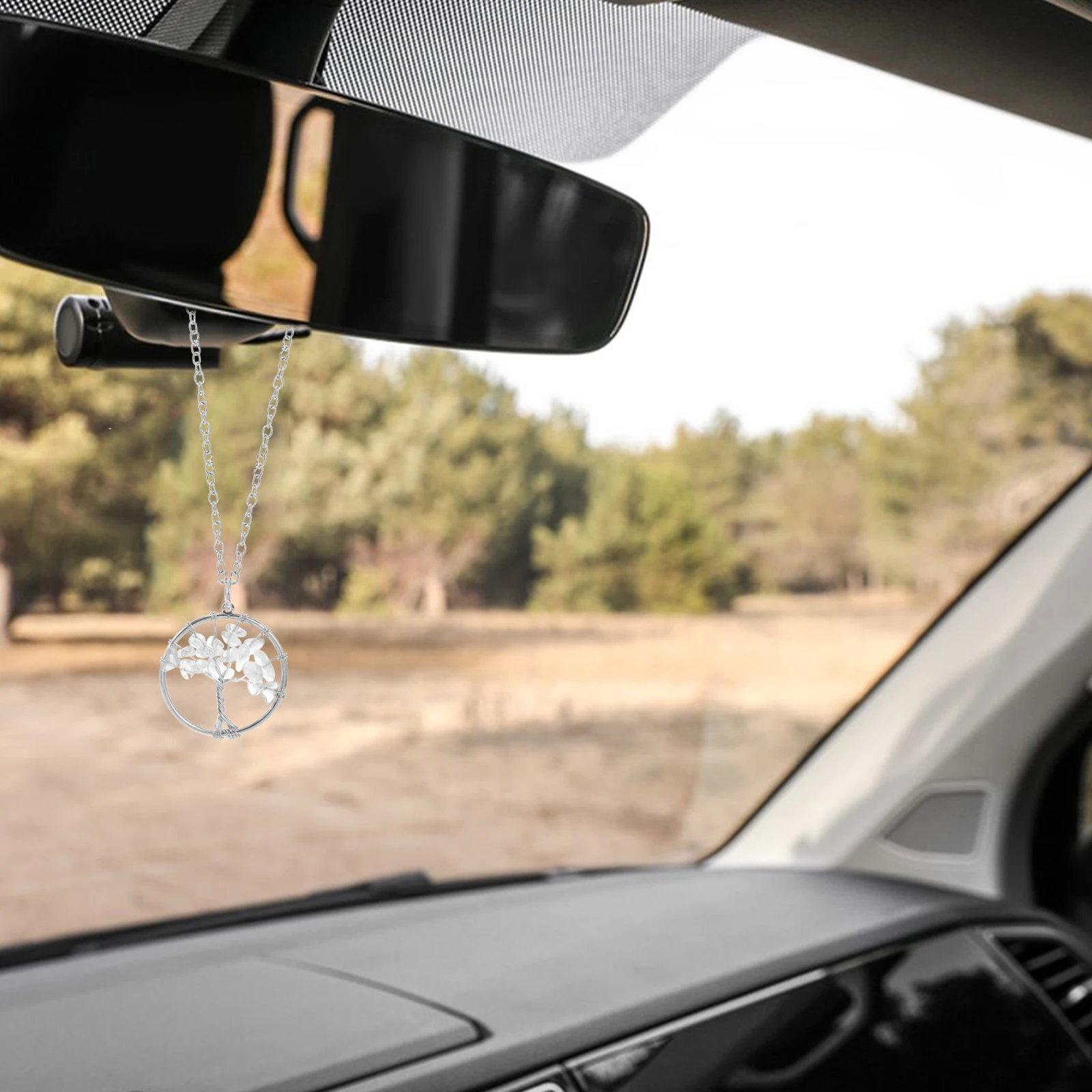 

Crystal Pendant Interior Decor Zinc Alloy Hanging Ornaments Rearview Mirror Tree Design Car Decorations For Interior Creative