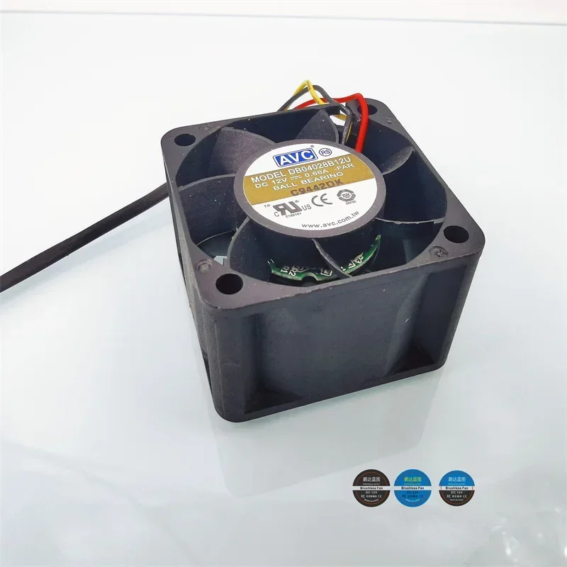 

pa 40*40*28 мм DB04028B12U двойной шарикоподшипник 4028 4 см функция тахометра высокое вращение 12 В 0,66 А серверный вентилятор