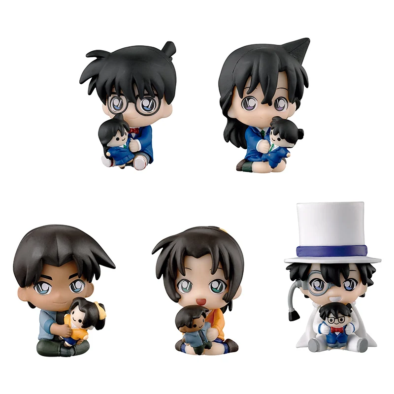Figurki kolekcjonerskie Bandai Detective Conan Twisted Egg Mini Dolls, ręcznie robione zawieszki, Kidd, Xiaolan, Heiji i Ye, zabawki akcji.