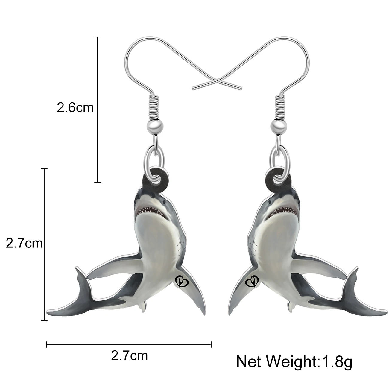 NEWEI Acrylic Ocean Sea Black Shark Fish Earrings Long Drop Dangle Animals Jewelry For Women Teens Charms Gift Collection