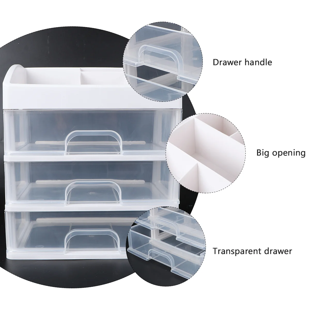 Small Item Storage Cosmetics Case Acrylic Container Drawer Organizer Portable Box Desktop