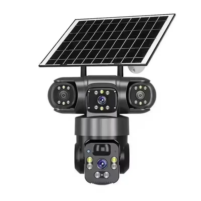 

Three-lens wireless wifi/4G solar camera monitoring gun ball integrated