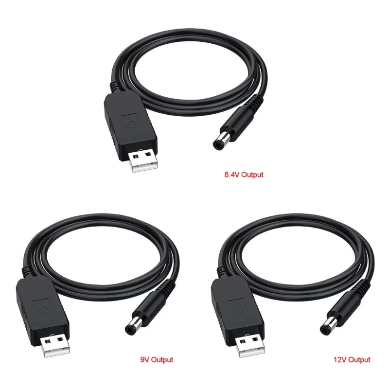 USB power boost line DC 5V to DC 8.4V/9V/12V 5.5*2.5mm 2.1x5.5mm Plug Step UP Module USB Converter Adapter Power supply Cable