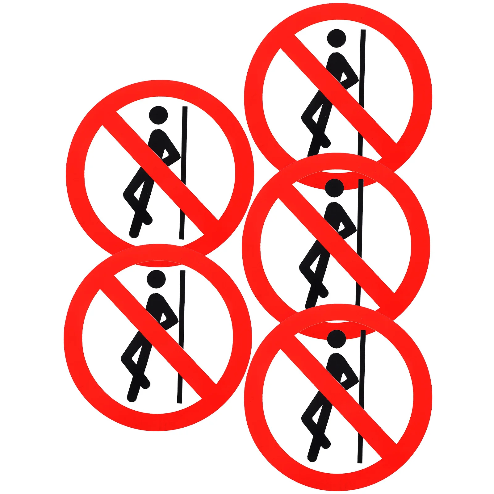 

5Pcs No Leaning Safety Warning Sign Stickers High Viscosity Self Adhesive Warning Stickers for