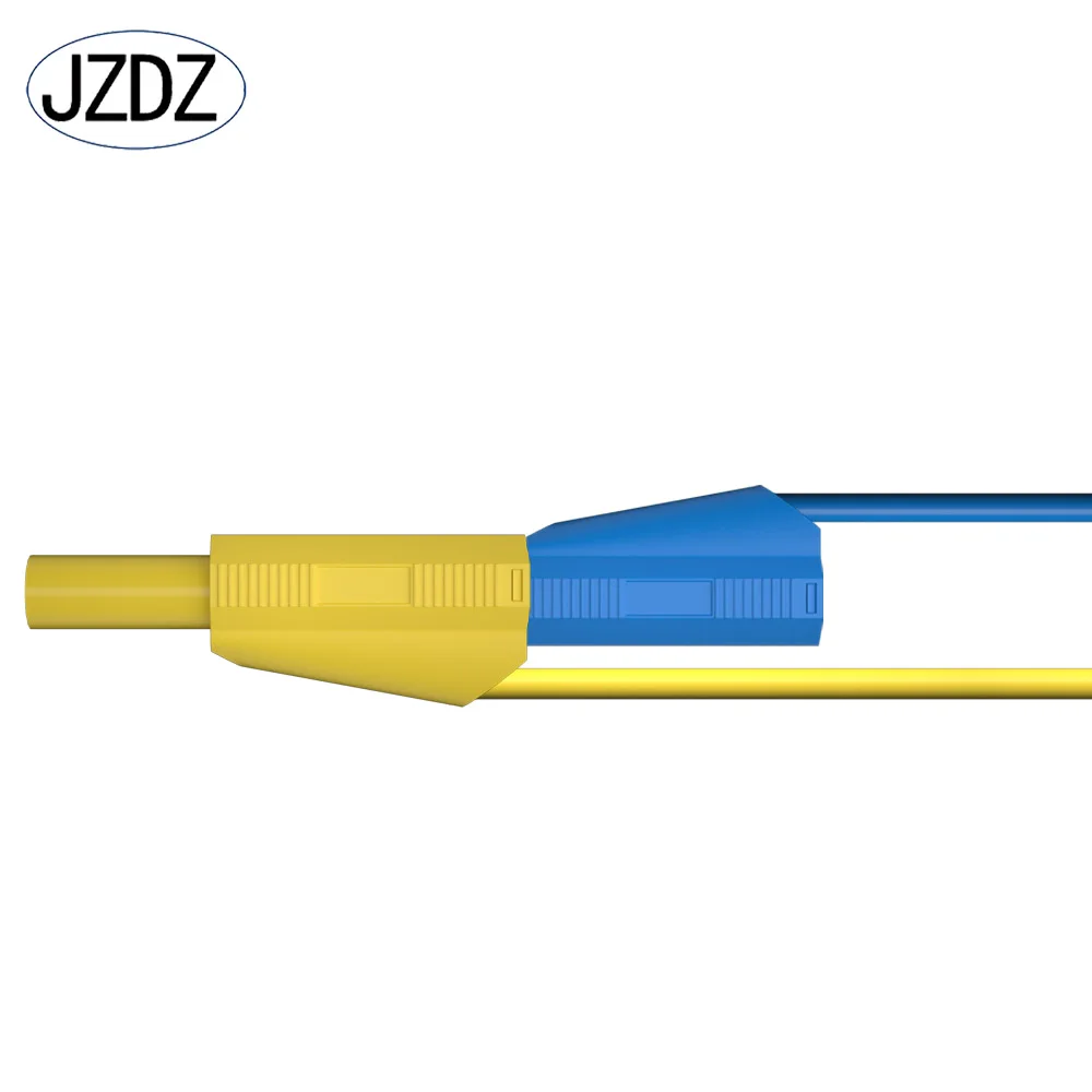 JZDZ-Cabo de chumbo de teste multímetro, fio, segurança tipo, totalmente isolado, 4mm Banana Plug, 100cm,. 70021, 5 PCes