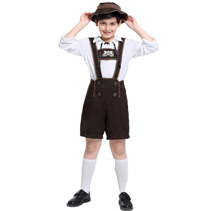 Deutsches Oktoberfest Niños Lederhosen Kostüm Bayerisches Oktoberfest Bier Niño Cosplay Karneval Halloween Party Kostüm – Detail 4