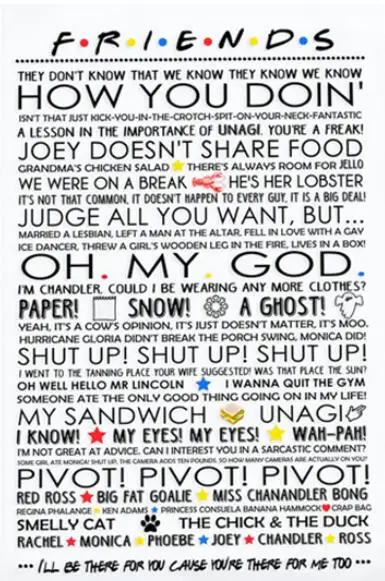 

Friends Quotes Art Print Silk Poster Home Wall Decor 24x36inch