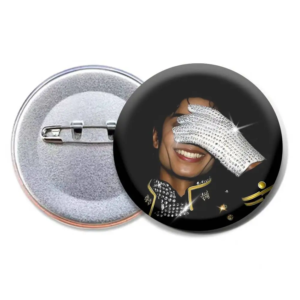 King of Pop M-Michael Jackson Button Pins Backpack Clothing Decor Brooch Badge Jewelry Gifts for Kids