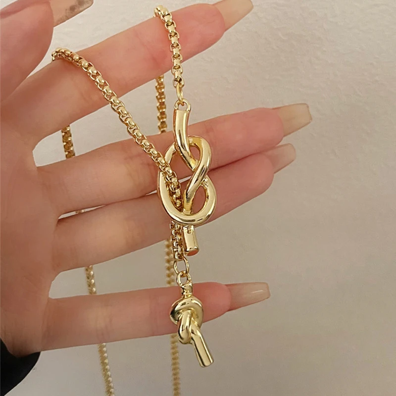 Sweater Chain Necklace For Women Metal Long Drop Fashion Jewelry Girl New Trendy Accessories Gifts Designer Trendy Style 2023282