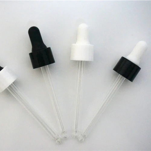 Imagen 2 del producto 5-100ml 5/10/20 piezas tapa de botellas de aceite esencial 18/410 cubierta de plástico blanco/negro tapa cuentagotas tapa de cabeza de pegamento con tubo cuentagotas de vidrio