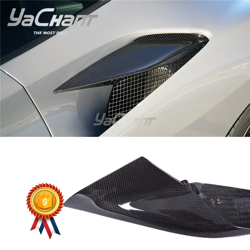 DCF Dry Carbon Fiber Air Vents Fins Replacement Fit For 2020-2022 Ferrari F8 Tributo & Spider