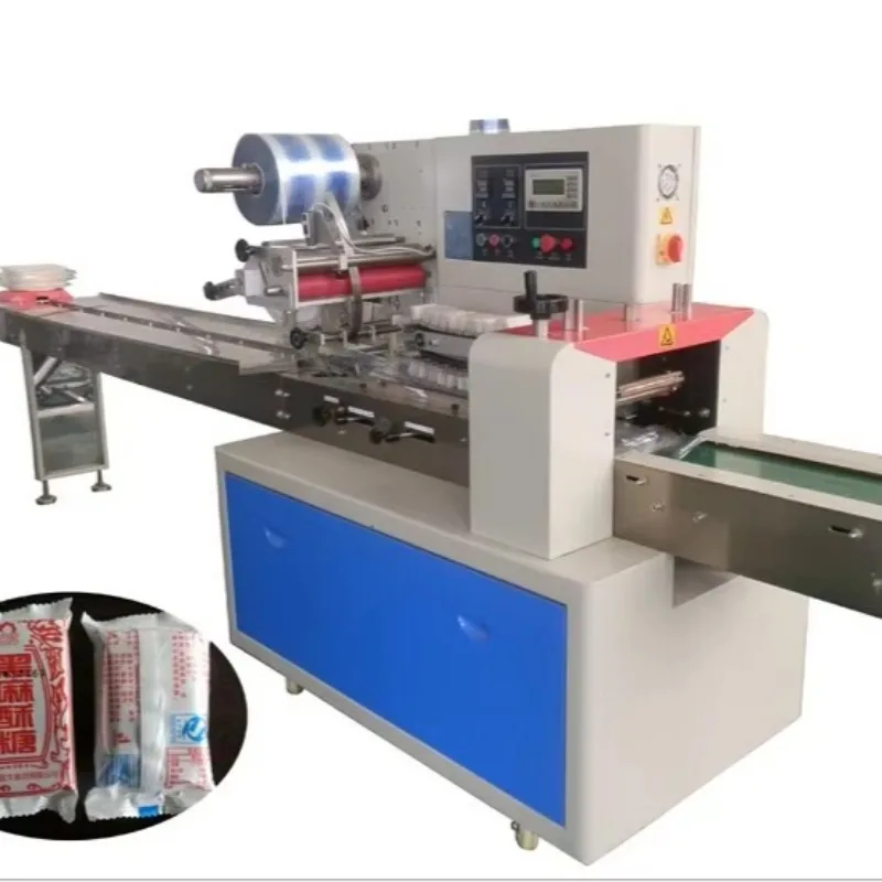 Automatic Flow Wrapper Pillow Packaging Machine Horizontal Packing Machine for Vegetable,Fruit,Biscuit,Popsicle,Bread Custom