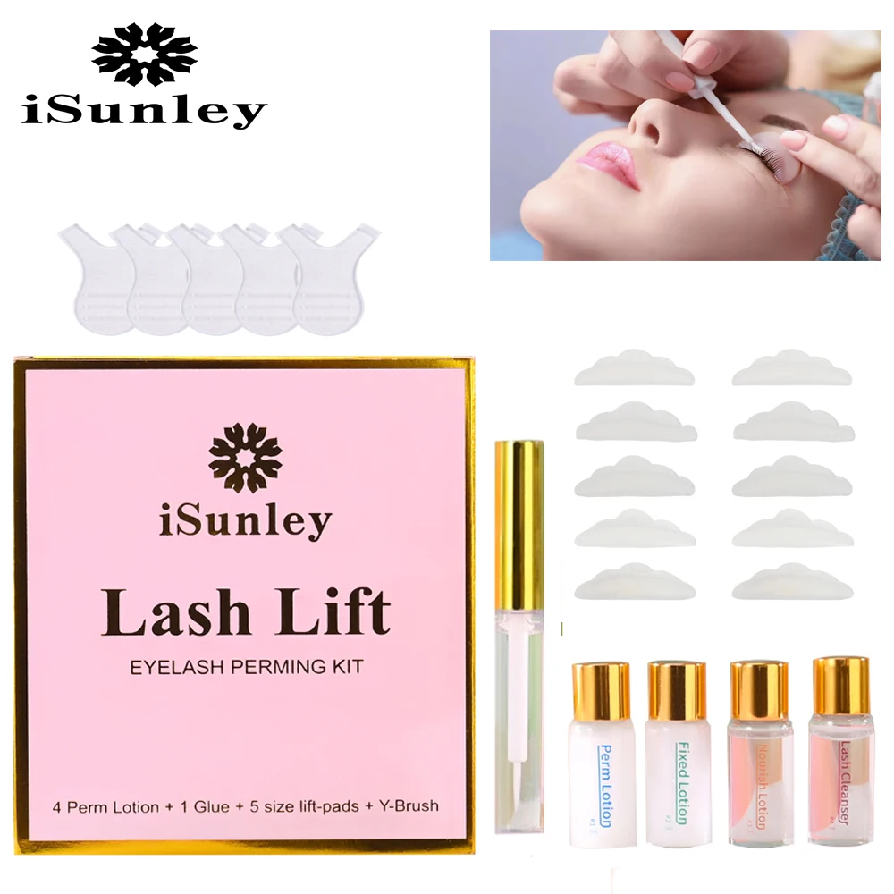 ISunley New Lash Lift Kit Long Lasting Eyelash Lifting Perming Lotion Fixation Glue Curly Lasher Beauty Salon Home Use Pro Kit