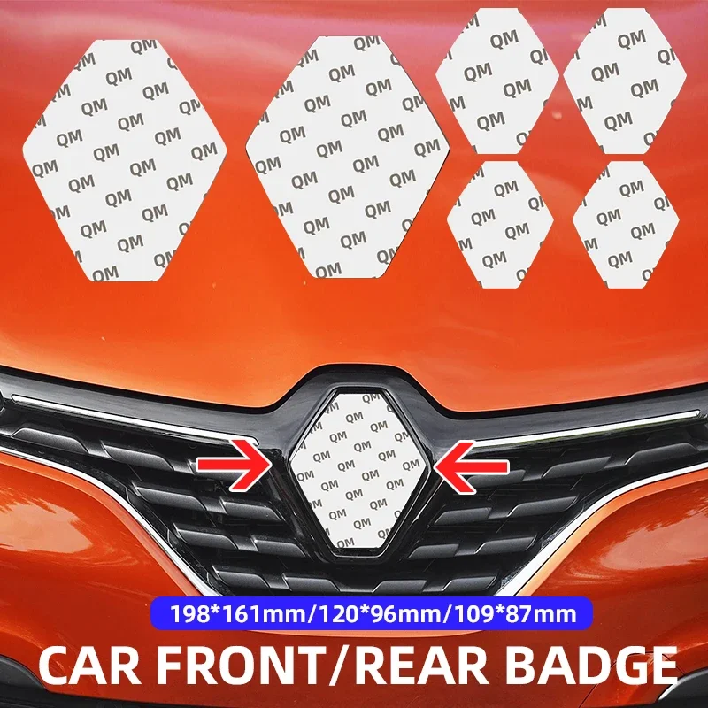 

ABS For Renault Megane 2 3 Clio Duster Captur Logan Koleos Auto Accessories Car Front Hood Emblem Sticker Rear Trunk Badge Decal