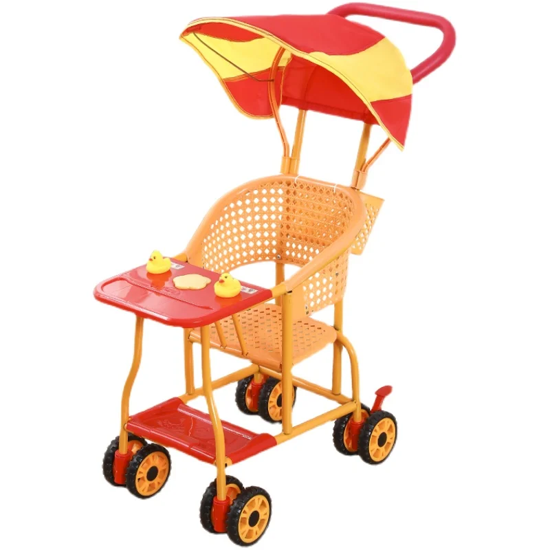 

Baby rattan stroller rattan chair baby stroller summer eight-wheeled children's car new ventilation easy to wash cart