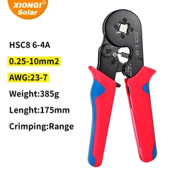 XIONGISOLAR Crimping Pliers HSC8 6-4 Tubular Terminal Crimper Wire Mini Ferrule Crimper Tool Household Electrical Kit