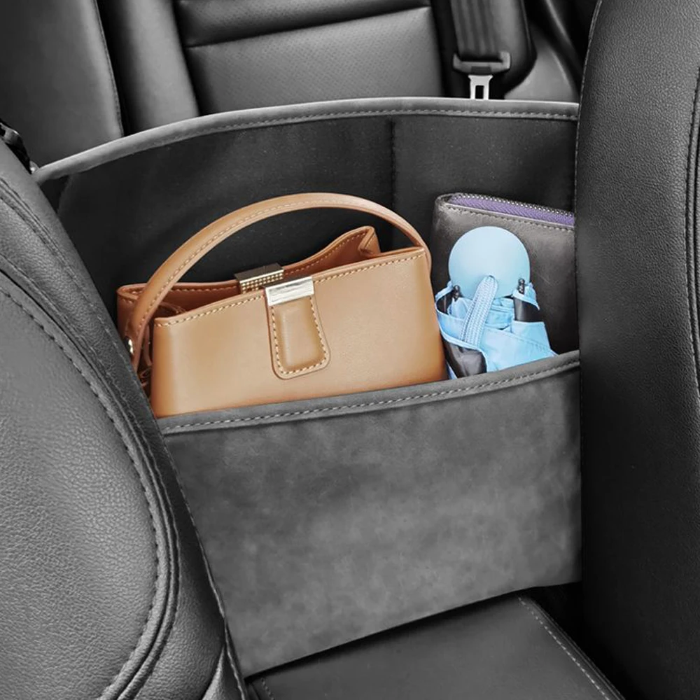 For HONGQI HS5/H5/H9/H7/HS7 Suede Car Central Console Seat Storage bag Organizer Storage Knapsack Trim Accessories