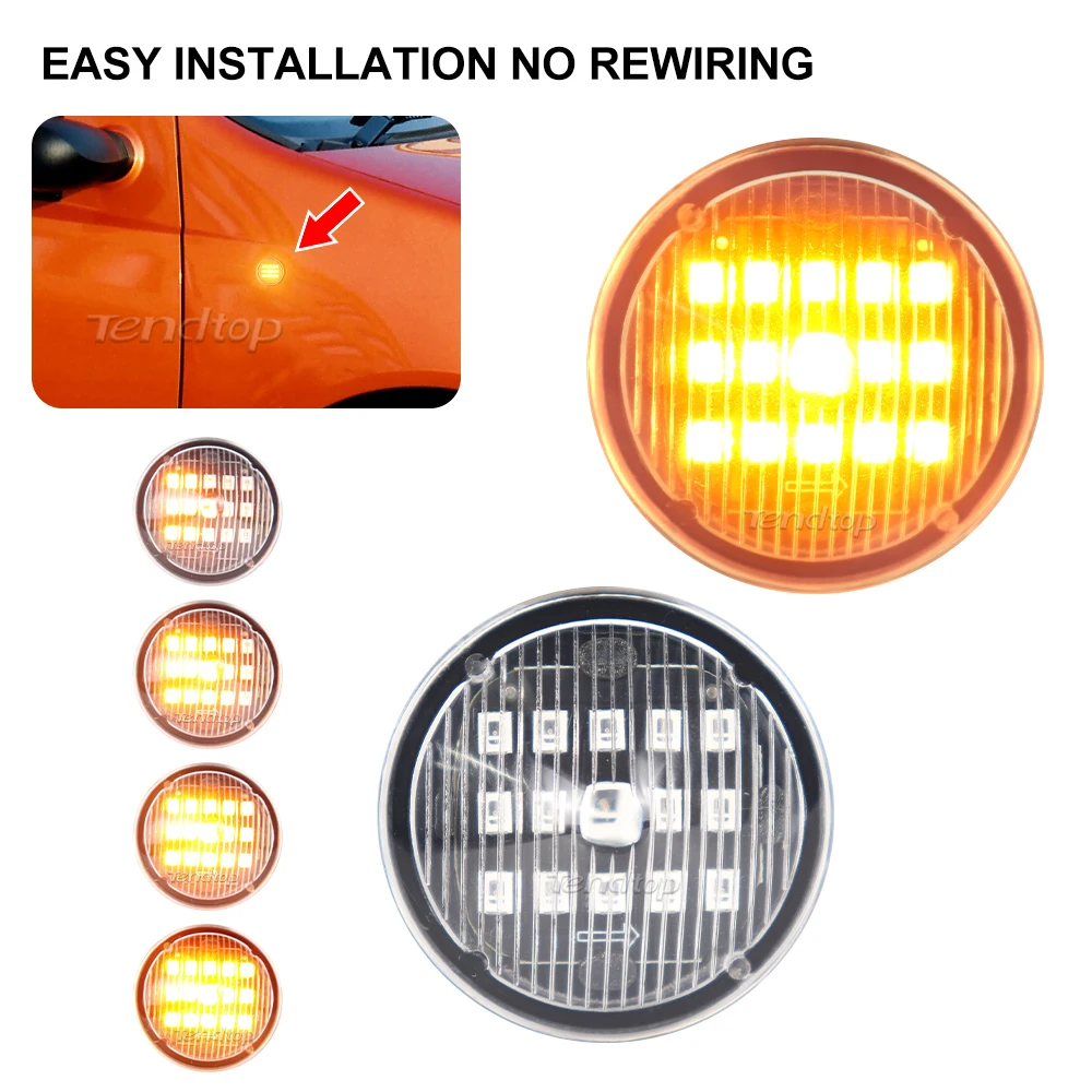 2pcs Dynamic LED Flashing Turn Signal Light Side Marker Lamp Car Styling For Fiat Punto 188 1999-2012 Doblo 2001-2005